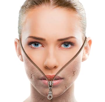 Beautiful woman changing skin, beauty concept